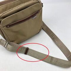 ss7479　 U.P renoma ショルダーバッグ ベージュ ナイロン 軽量 コンパクト 斜めがけ ポーチ 男女兼用 ユニセックス カジュアル バッグ カバン 鞄 ユーピーレノマ ショルダーポーチ 中古の画像