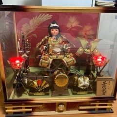 【差し上げます】五月人形　子供武者　ケース入り