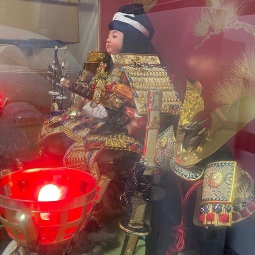 伊達政宗 武者人形 ガラスケース入り 約30cm 兜飾り 五月人形 こどもの