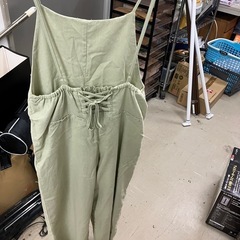 ☆値下げ☆W2504-411 RETRO GIRL 後ろレースアップサロペットパンツ レディース グリーン 春夏 Fサイズ 中古の画像