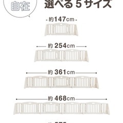 ベビーゲート キッズパーテーション 361cm 扉付き 
　の画像