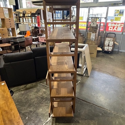5761 【美品】無垢材 5段オープンラック オープンシェルフ