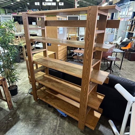 5761 【美品】無垢材 5段オープンラック オープンシェルフ