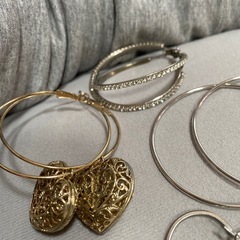 フープピアス 4ペアセット ゴールド シルバー　まとめ売りの画像