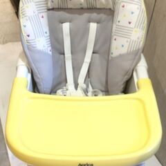 ☆566☆アップリカ　ユラリズム イージーウォッシュ　スウィングベッド　ハイローチェア　手動　赤ちゃん　寝かしつけ　イスの画像