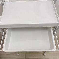 　【決定】エステ 多目的ワゴン 4段 引出し付 幅50×奥行30×高さ88cm ホワイトの画像