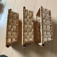 （3個セット）天然素材の小物入れ/仕分け用/多目的用の画像