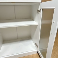 ホワイトドレッサー 収納棚 収納ケース 収納ボックス 引き出し/引き戸 白 家具 インテリア シンプルデザイン 靴箱 本棚の画像