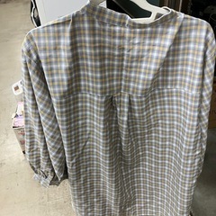 ☆値下げ☆W2504-427 RETRO GALLERY ビッグシャツ チェック柄 レディース Fサイズ 中古の画像