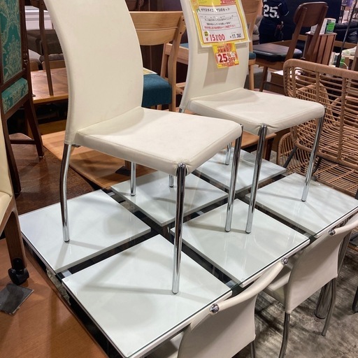 ガラスダイニング5点セット