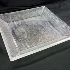 ☆HOYA CRYSTAL クリスタル角大皿 檜 保谷クリスタル ガラス皿 食器 24.5cm×24.5cm クリスタルガラス 札幌 北20条店の画像
