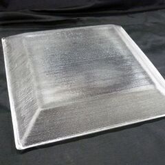 ☆HOYA CRYSTAL クリスタル角大皿 檜 保谷クリスタル ガラス皿 食器 24.5cm×24.5cm クリスタルガラス 札幌 北20条店の画像