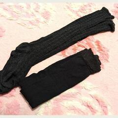 新品◆黒◆キラキラ◆ラメ入り◆オシャレ◆ハイソックス◆2セット