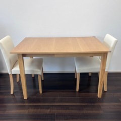 ダイニングテーブル 3点セット 伸縮 ダイニングテーブルセット 2人用 木製の画像