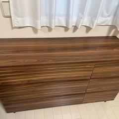 【美品】ロウヤ チェスト タンス ローチェスト 木目調 スチール脚 幅120の画像