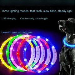 USBcharging LEDグローイング犬の首輪の画像
