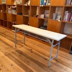 【中古長机】折りたたみテーブル ホワイト 150cm(2台)
