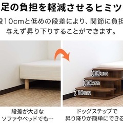 【大阪市某所手渡しのみ】犬 階段 ドッグステップ 3段 ペット用 幅46cm 木目調の画像