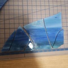 ステンドグラス材料　白・青・薄青・薄緑　#12　の画像