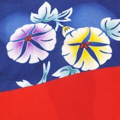 青地朝顔柄浴衣の画像