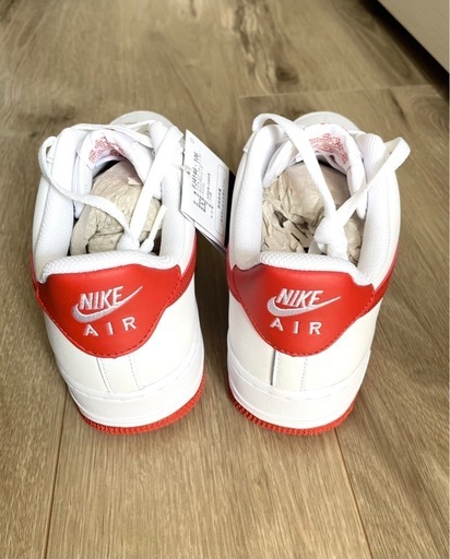 新品】NIKE ナイキ エアフォース1 07 28.5cm 白 赤 メンズ