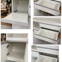松田家具 キッチンボード 食器棚 幅117.5cm ソフトクローズ 松田家具 キッチンボード レンジボード ソフトクローズレール採用