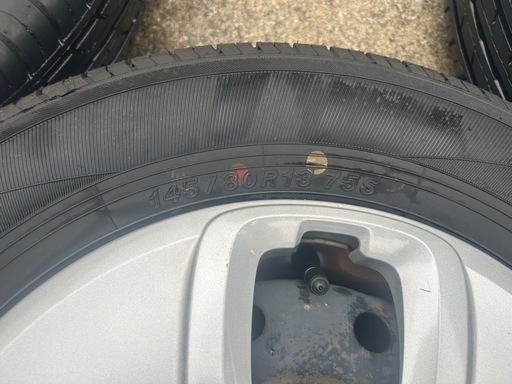 145/80R13 スズキ純正ホイールバリ山国産タイヤ4本セット 145/80R13