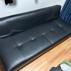 【譲り先急募】ソファベッド　黒　レザー