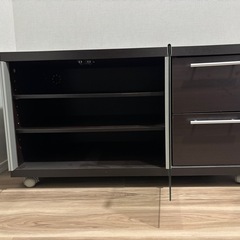 【無料】テレビ台　収納家具　キャビネット <ダークブラウン>の画像