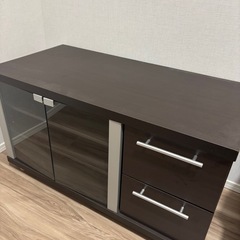 【無料】テレビ台　収納家具　キャビネット <ダークブラウン>の画像