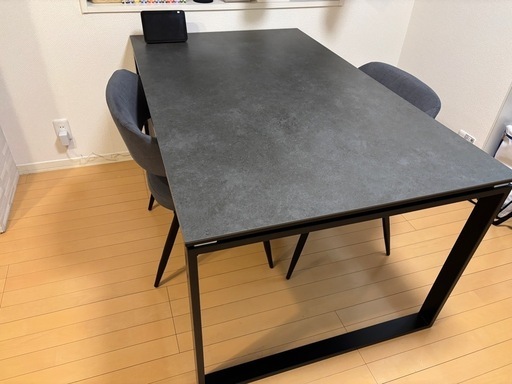 ニトリ（NITORI） セラミックダイニングテーブル(セーラル150GY/BK