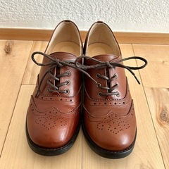 あしながおじさん　本革　ブラウン レザー オックスフォード　レー...