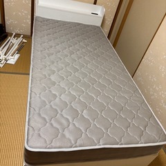 シングルベッド　収納　コンセント　マットレス付きの画像