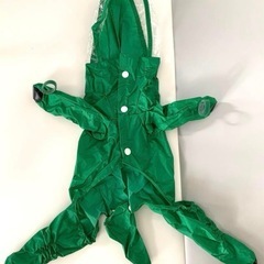 【緑M】犬用 レインコート つなぎ フード付 雨具 ペット用品 レイングッズの画像