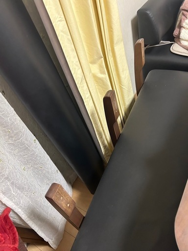 昇降式テーブル　ウォルナット色　