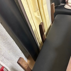 昇降式テーブル　ウォルナット色　の画像