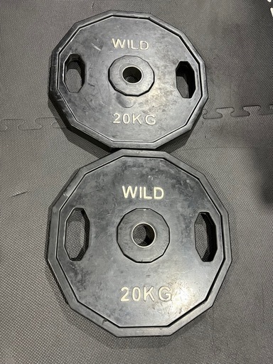バーベル用オリンピックプレート20 キロ　2枚