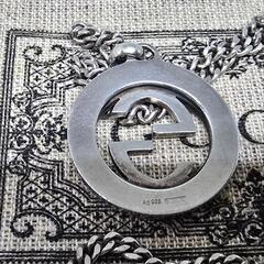 【超レア廃盤品】GUCCI ギョーシェ ネックレス インターロッキングG チェーン ネックレス シルバーの画像