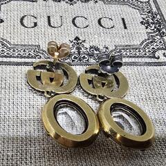 【超レア現行品】 GUCCI クリスタル付き ダブルG ピアス BTS着用 ゴールドカラーの画像