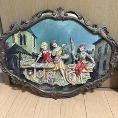 アンティーク　壁掛け立体絵画　イタリア製の画像