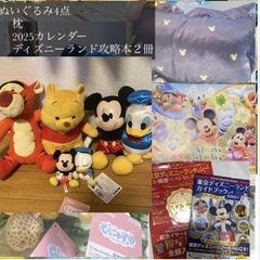 ディズニー　ぬいぐるみ　枕　カレンダー　ディズニーランド攻略本セット
