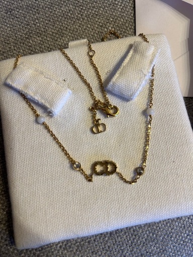 CLAIRD D LUNEネックレス メタル・レジンパール・クリスタル せいた