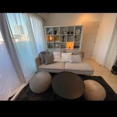 【値下げ！】IKEAボルゲビーテーブル黒70センチの画像