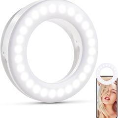 新品！自撮りライト LEDリングライト 3段階調光小型 クリップ...