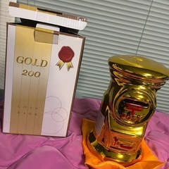 郵便局　貯金箱　金色　郵便　郵便ポスト　貯金　ゴールド　大サイズの画像