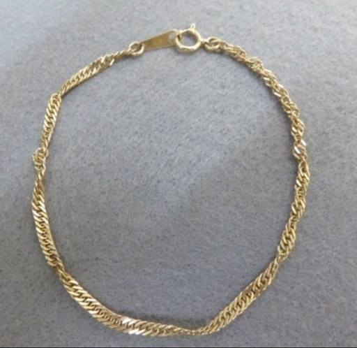 k18ロープブレスレット 試着のみ】K18/PT950 シャイニーロープ2連