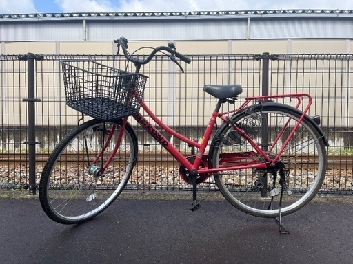 ママチャリBEYOND 27インチ赤 6段変速 27インチ 6段変速 自転車