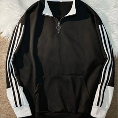 オーバーサイズ ハーフジップ リングジップ トレーナー