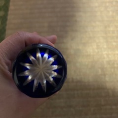 色被せ切子　ペア　一口ビール　グラスの画像