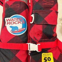 ライフジャケットベスト川遊び海プール50キロ赤系ウォーターロックスアウトドアの画像